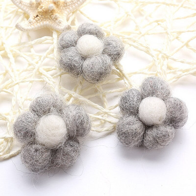 5 τμχ Μάλλινη βελόνα τσόχα λουλούδι Χειροποίητο μάλλινο λουλούδι για DIY Μόδα κοσμήματα Αξεσουάρ ενδυμάτων μαλλιών flores fieltro de lan