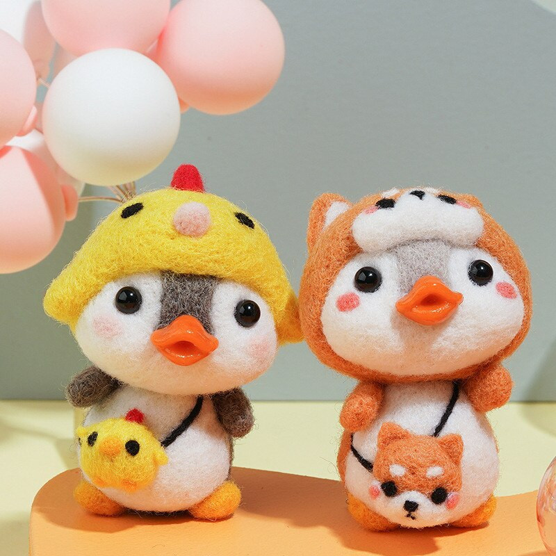 Shiba Inu Dog Penguin Wool Felt Felting Needle Kit Υλικό Πακέτο Μη τελειωμένο Animal Pet Doll DIY Poked Felt Craft Κεντήματα