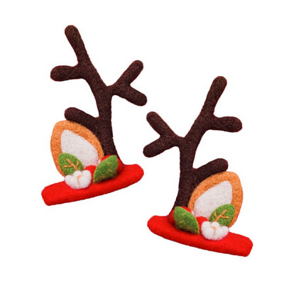 Παιδιά Χριστουγεννιάτικη Πρωτοχρονιά DIY Μάλλινη τσόχα φουρκέτα Δημιουργικά αξεσουάρ μαλλιών για κορίτσια και οικογενειακή διακόσμηση μάλλινη τσόχα