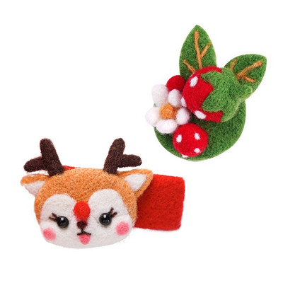 Παιδιά Χριστουγεννιάτικη Πρωτοχρονιά DIY Μάλλινη τσόχα φουρκέτα Δημιουργικά αξεσουάρ μαλλιών για κορίτσια και οικογενειακή διακόσμηση μάλλινη τσόχα