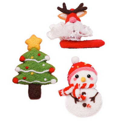 Παιδιά Χριστουγεννιάτικη Πρωτοχρονιά DIY Μάλλινη τσόχα φουρκέτα Δημιουργικά αξεσουάρ μαλλιών για κορίτσια και οικογενειακή διακόσμηση μάλλινη τσόχα