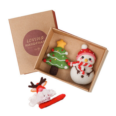 Παιδιά Χριστουγεννιάτικη Πρωτοχρονιά DIY Μάλλινη τσόχα φουρκέτα Δημιουργικά αξεσουάρ μαλλιών για κορίτσια και οικογενειακή διακόσμηση μάλλινη τσόχα