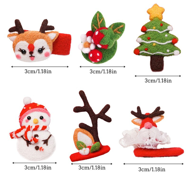 Παιδιά Χριστουγεννιάτικη Πρωτοχρονιά DIY Μάλλινη τσόχα φουρκέτα Δημιουργικά αξεσουάρ μαλλιών για κορίτσια και οικογενειακή διακόσμηση μάλλινη τσόχα