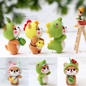 Armas villaviltimise nukukomplekt, viimistlemata loomade mänguasjade nõelvilt lasteaia jõulunukk lastele Käsitöö käsitöö