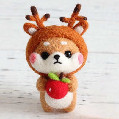 Armas villaviltimise nukukomplekt, viimistlemata loomade mänguasjade nõelvilt lasteaia jõulunukk lastele Käsitöö käsitöö