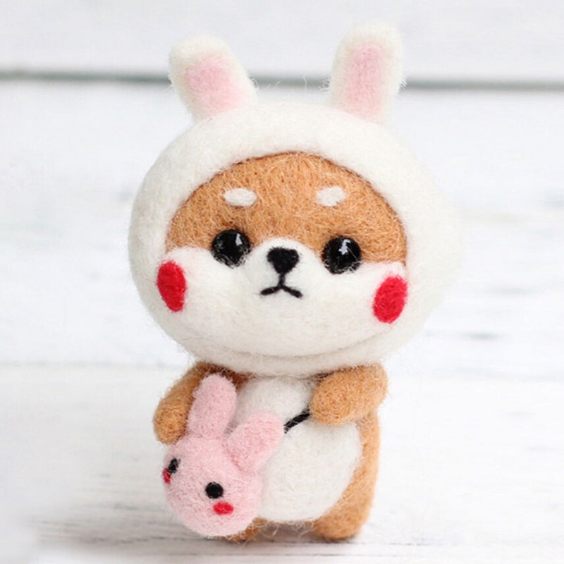 Armas villaviltimise nukukomplekt, viimistlemata loomade mänguasjade nõelvilt lasteaia jõulunukk lastele Käsitöö käsitöö