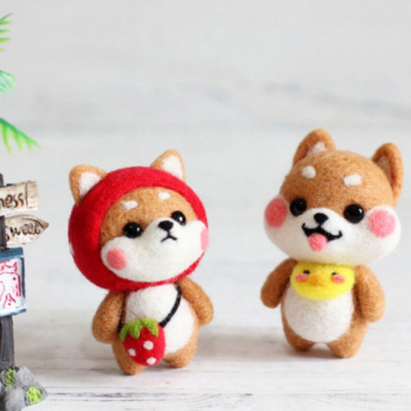 Armas villaviltimise nukukomplekt, viimistlemata loomade mänguasjade nõelvilt lasteaia jõulunukk lastele Käsitöö käsitöö