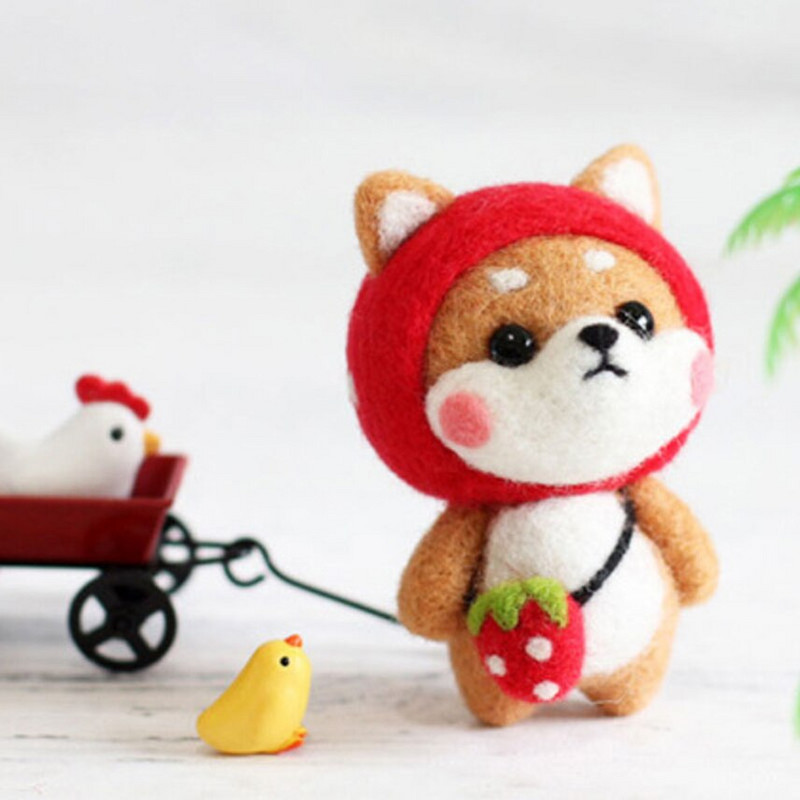 Armas villaviltimise nukukomplekt, viimistlemata loomade mänguasjade nõelvilt lasteaia jõulunukk lastele Käsitöö käsitöö