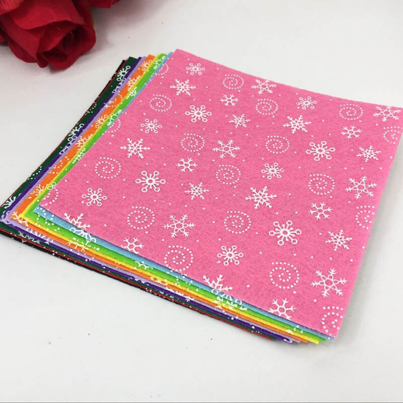 Εκτυπώσιμο ύφασμα από τσόχα Non Woven Δέσμη Μοτίβο Διακόσμησης Σπιτιού Για Ράψιμο Κούκλες Χειροτεχνίες 15*15 cm 10τμχ/συσκευασία