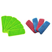 10 tk mopi puhastamise märgpadjaga mopi vahetuspead niisketele kuivadele moppidele, 6 tk rohelist ja 4 tk sinist-punast