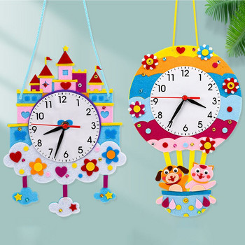 1Pcs Направи си сам микс цветен будилник Играчки Комплекти от филцов плат Многоцветни сладки подаръци за рожден ден Взаимодействие родител-дете Ръчна изработка
