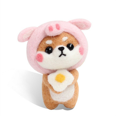 Πακέτο χειροτεχνίας από μάλλινη τσόχα DIY Κούκλες Υπέροχες μη τελειωμένες ζωικές σκύλοι Σετ χειροποίητης κατασκευής για βελόνα Πακέτο τσάντας υλικού διακόσμησης σπιτιού Δώρο για παιδιά