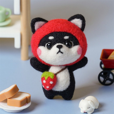 Πακέτο χειροτεχνίας από μάλλινη τσόχα DIY Κούκλες Υπέροχες μη τελειωμένες ζωικές σκύλοι Σετ χειροποίητης κατασκευής για βελόνα Πακέτο τσάντας υλικού διακόσμησης σπιτιού Δώρο για παιδιά