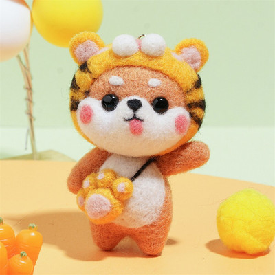 Πακέτο χειροτεχνίας από μάλλινη τσόχα DIY Κούκλες Υπέροχες μη τελειωμένες ζωικές σκύλοι Σετ χειροποίητης κατασκευής για βελόνα Πακέτο τσάντας υλικού διακόσμησης σπιτιού Δώρο για παιδιά