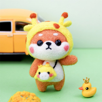 Πακέτο χειροτεχνίας από μάλλινη τσόχα DIY Κούκλες Υπέροχες μη τελειωμένες ζωικές σκύλοι Σετ χειροποίητης κατασκευής για βελόνα Πακέτο τσάντας υλικού διακόσμησης σπιτιού Δώρο για παιδιά