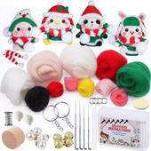 Nonvor Wool Felt Doll Kit Needle Felting Kit Christmas DIY Animal Panda Pig Rabbit Duck Keychain Πακέτο δώρου για αρχάριους