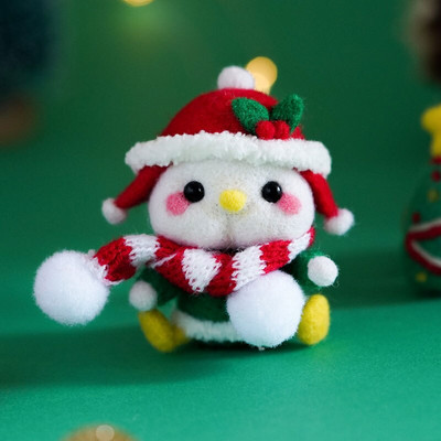 Nonvor Wool Felt Doll Kit Needle Felting Kit Christmas DIY Animal Panda Pig Rabbit Duck Keychain Πακέτο δώρου για αρχάριους