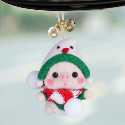 Nonvor Wool Felt Doll Kit Needle Felting Kit Christmas DIY Animal Panda Pig Rabbit Duck Keychain Πακέτο δώρου για αρχάριους
