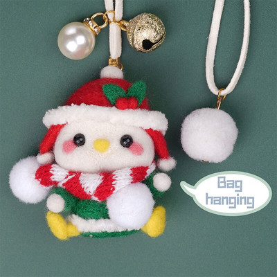 Nonvor Wool Felt Doll Kit Needle Felting Kit Christmas DIY Animal Panda Pig Rabbit Duck Keychain Πακέτο δώρου για αρχάριους