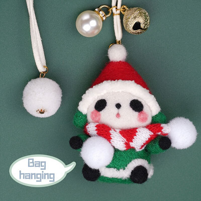 Nonvor Wool Felt Doll Kit Needle Felting Kit Christmas DIY Animal Panda Pig Rabbit Duck Keychain Πακέτο δώρου για αρχάριους
