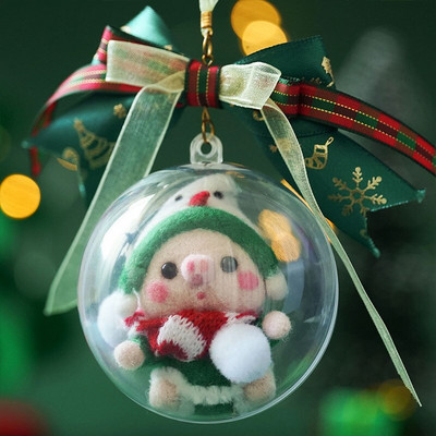 Nonvor Wool Felt Doll Kit Needle Felting Kit Christmas DIY Animal Panda Pig Rabbit Duck Keychain Πακέτο δώρου για αρχάριους