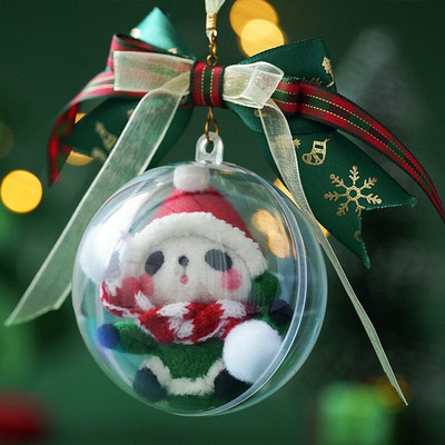Nonvor Wool Felt Doll Kit Needle Felting Kit Christmas DIY Animal Panda Pig Rabbit Duck Keychain Πακέτο δώρου για αρχάριους