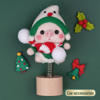 Nonvor Wool Felt Doll Kit Needle Felting Kit Christmas DIY Animal Panda Pig Rabbit Duck Keychain Πακέτο δώρου για αρχάριους
