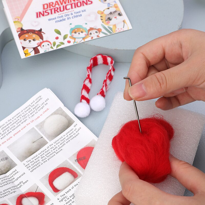 Nonvor Wool Felt Doll Kit Needle Felting Kit Christmas DIY Animal Panda Pig Rabbit Duck Keychain Πακέτο δώρου για αρχάριους