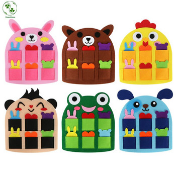 Χαριτωμένη τσάντα αποθήκευσης τσόχα για διακόσμηση πόρτας παιδικού υπνοδωματίου 6 στυλ χειροποίητα DIY ύφασμα τσάντες ζώων για επιλογή
