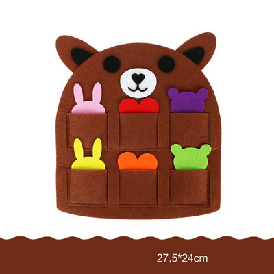 Χαριτωμένη τσάντα αποθήκευσης τσόχα για διακόσμηση πόρτας παιδικού υπνοδωματίου 6 στυλ χειροποίητα DIY ύφασμα τσάντες ζώων για επιλογή