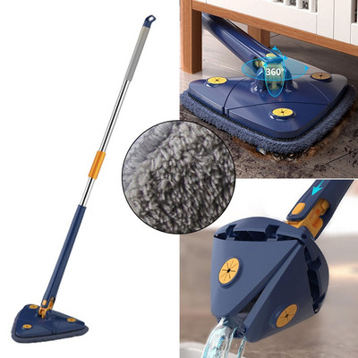 Extendable Triangle Mop 360 Rotatable Adjustable 1.3 M Cleaning Mop For Tub Tile Floor Wall Cleaning Mop Deep Cleaning Mop