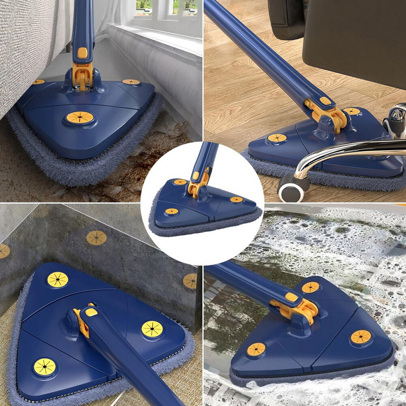 Pikendatav kolmnurkne mop 360 Pööratav reguleeritav 1,3 M puhastusmopp vanni plaatide põrandale seinapuhastusmopp sügavpuhastusmopp