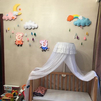 Облаци луна Нетъкан текстил 3D Висяща украса Честит рожден ден парти декорация на стая консумативи бебешки душ дъга Детски подаръци Ново