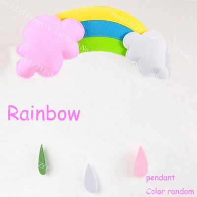 Σύννεφα φεγγάρι Μη υφαντό ύφασμα 3D κρεμαστή διακόσμηση Χρόνια πολλά διακόσμηση δωματίου για πάρτι προμήθειες baby shower ουράνιο τόξο Παιδικά δώρα Νέο