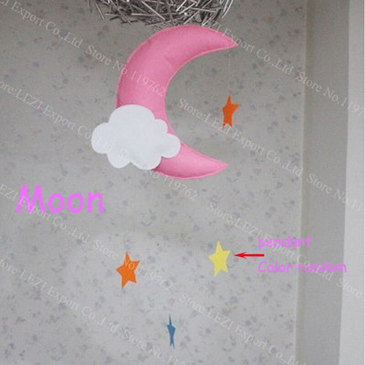 Σύννεφα φεγγάρι Μη υφαντό ύφασμα 3D κρεμαστή διακόσμηση Χρόνια πολλά διακόσμηση δωματίου για πάρτι προμήθειες baby shower ουράνιο τόξο Παιδικά δώρα Νέο