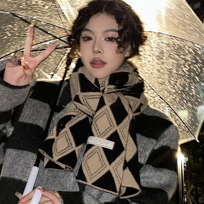 Modni zimski karirani šal za žene