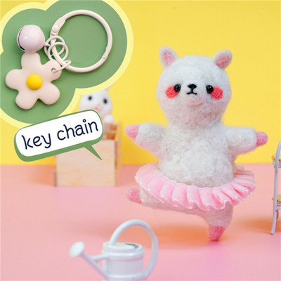 Χαριτωμένο Ballet Bear Pig Ζώο DIY Κιτ τσόχας από μαλλί βελόνα με σακί Υλικό πλεξίματος Πακέτο Κεντήματα Χειροποίητα Ραπτικά Δώρο χειροτεχνίας