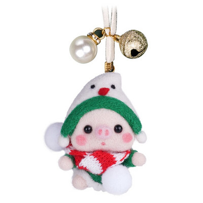 Ornament pentru păpușă de pluș Cadou de zi de naștere Păpușă pitică Anul Nou Porc de Crăciun Decor suspendat pentru mașină și geantă Decor drăguț din desene animate