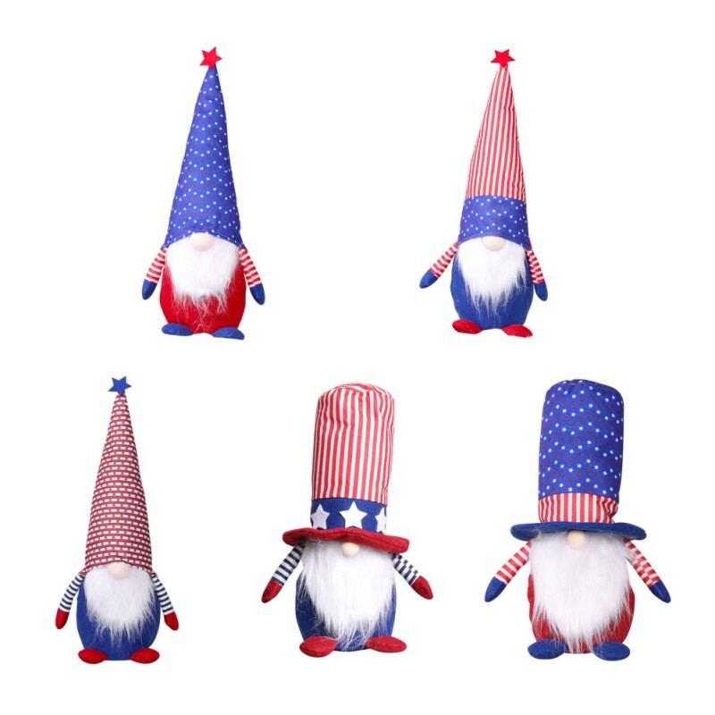 Νάνος βελούδινη κούκλα Πραγματική ζωή Λούτρινο Πατριωτικό Gnome Κούκλα Διακοσμήσεις Δώρα γιορτών Παιχνίδια για την ημέρα της ανεξαρτησίας του νοικοκυριού