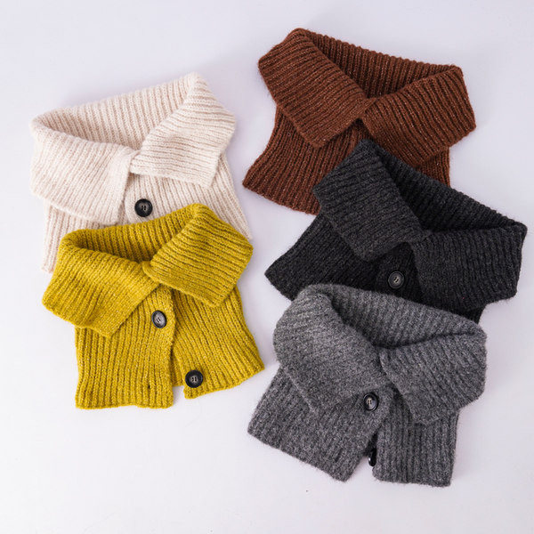 Γυναικείο πλεκτό κασκόλ με κουμπιά σε πολλά χρώματα