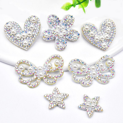 10 tk/partii vildist tikandid akrüülist kivist pärlitest lilletäht, südamekrooni plaastrid pruudiaplikatsioonid rõiva kaunistamiseks