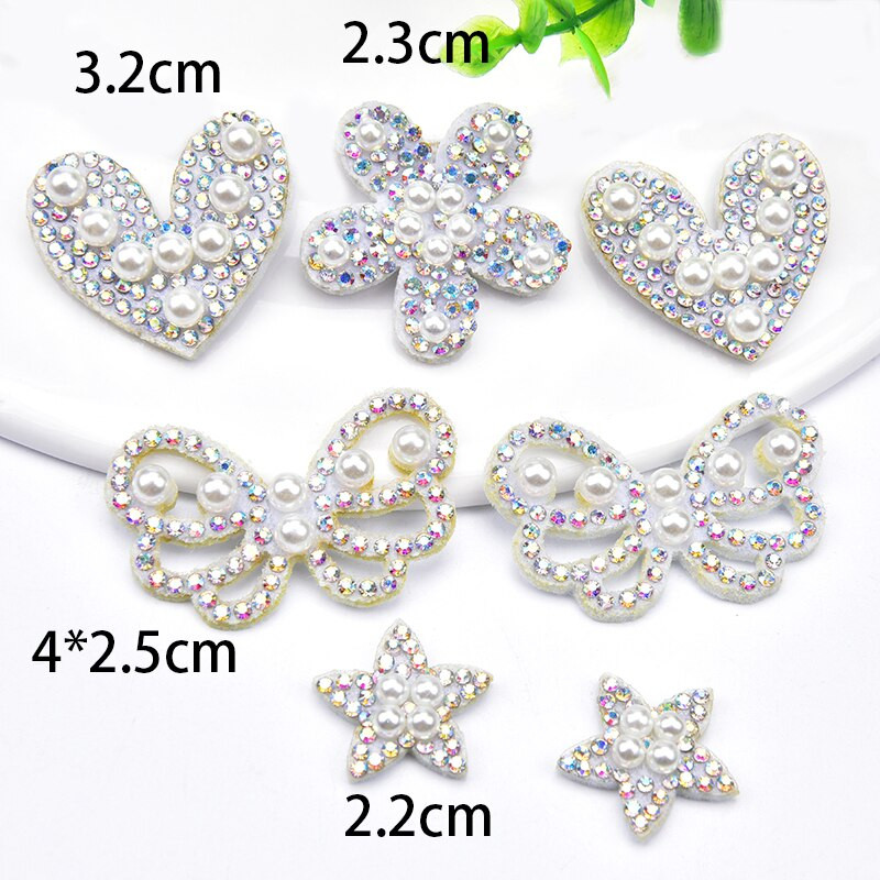 10 tk/partii vildist tikandid akrüülist kivist pärlitest lilletäht, südamekrooni plaastrid pruudiaplikatsioonid rõiva kaunistamiseks