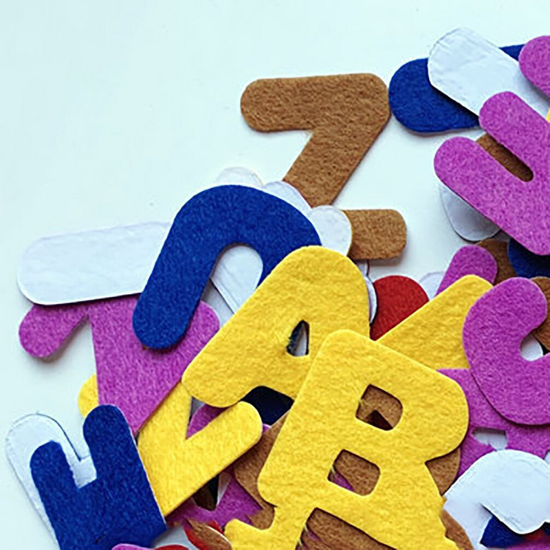 150 τεμ./Παρτίδα AZ Αριθμός αλφαβήτου γράμματος Αριθμός τσόχα Αυτοκόλλητα αυτοκόλλητα ύφασμα για ραπτική χειροτεχνία Μη υφαντό