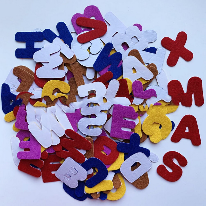 150 τεμ./Παρτίδα AZ Αριθμός αλφαβήτου γράμματος Αριθμός τσόχα Αυτοκόλλητα αυτοκόλλητα ύφασμα για ραπτική χειροτεχνία Μη υφαντό