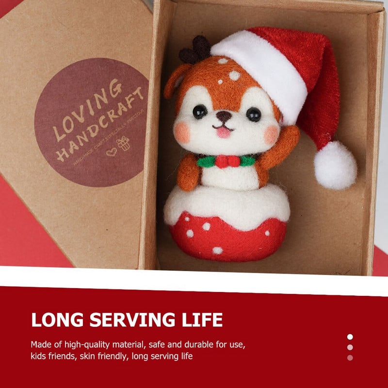 Nemezelőtű készletek Filc Diy Kezdő Gyapjú Kellékek Állatkészítés Kezdő Medál Anyag Gyerekek Kezdőknek székek rénszarvas