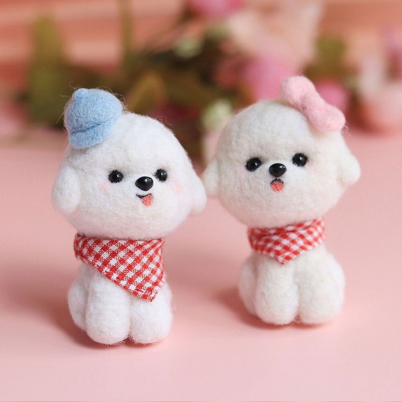 Filcanje vune Igla Komplet filca Pas Životinja Bišon Rukotvorine Štene Fris Mokri friz Poklon set Filcani kalup Corgi pribor Alat Ornament Diy