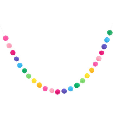 Πομ Γιρλάντα Χριστουγεννιάτικη διακόσμηση δέντρου με μαλλί πομπόμ νηπιαγωγείο για γούνα Διακοσμητικά γιορτινά Πομ βελούδινα τεχνητά