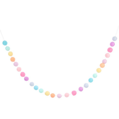 Πομ Γιρλάντα Χριστουγεννιάτικη διακόσμηση δέντρου με μαλλί πομπόμ νηπιαγωγείο για γούνα Διακοσμητικά γιορτινά Πομ βελούδινα τεχνητά