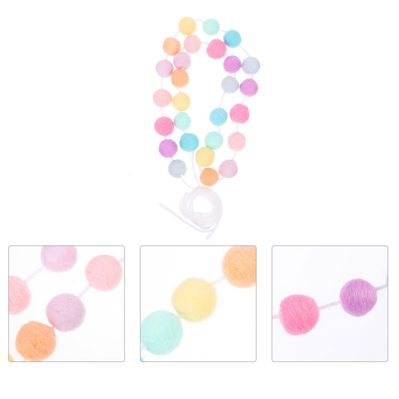 Πομ Γιρλάντα Χριστουγεννιάτικη διακόσμηση δέντρου με μαλλί πομπόμ νηπιαγωγείο για γούνα Διακοσμητικά γιορτινά Πομ βελούδινα τεχνητά