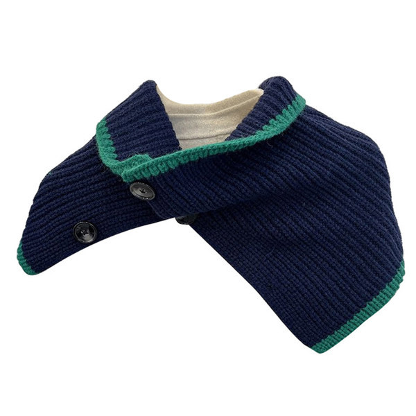 Γυναικείο πλεκτό κασκόλ με κουμπιά - τύπου γιακά